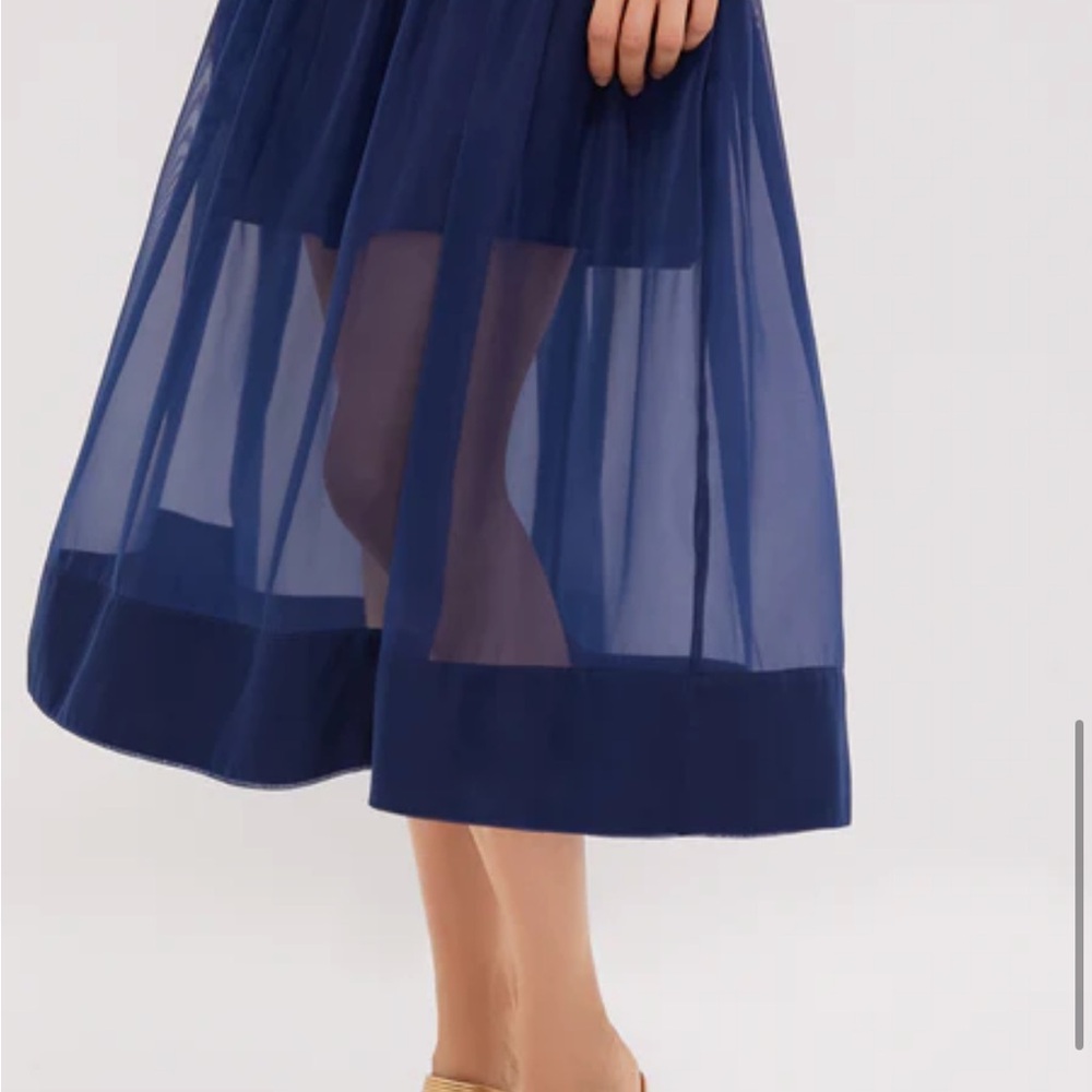 LARGE- EUC- Sheer Skirt Midi Dress - Navy - Tuckernuck - Hyacinth House - Picture 4 of 4